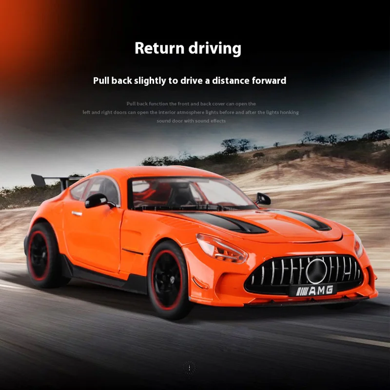 Modèle en alliage de voiture de sport AMG 1:18, son et lumière cool, intérieur simulé, restauration des détails, ornements de bureau exquis
