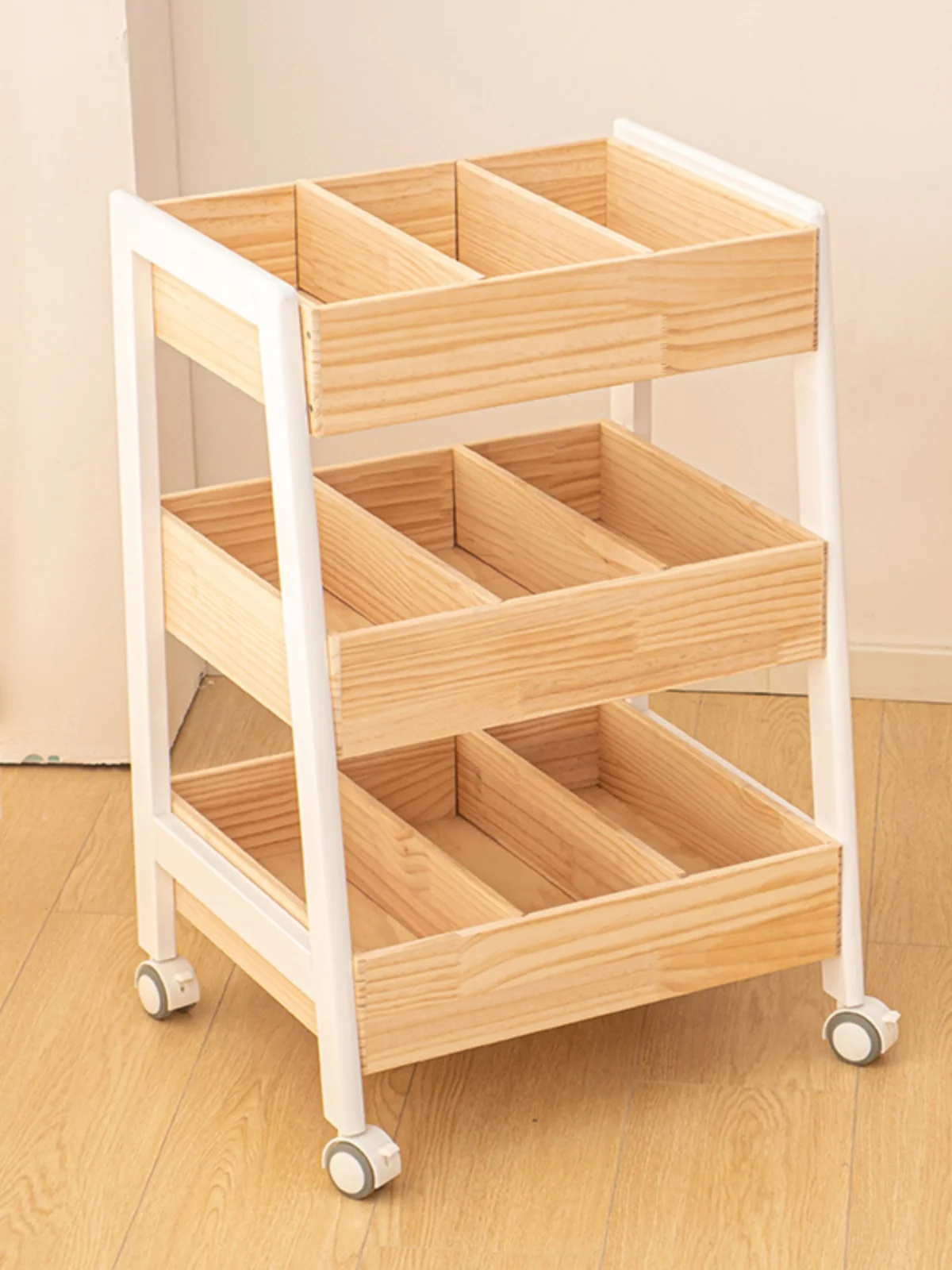 Rack de brinquedos multi-camada com rodas, armazenamento multi-camada, prateleiras simples na lateral do carrinho, 1 pc