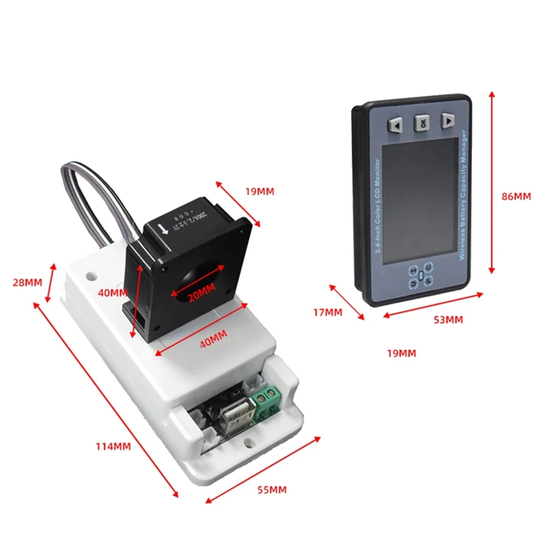 VAC8810F 2.4 Inch Wireless Voltage Meter+Measurement Box+Case Coulometer Capacity Power Detector 120V 100A Monitor Replacement