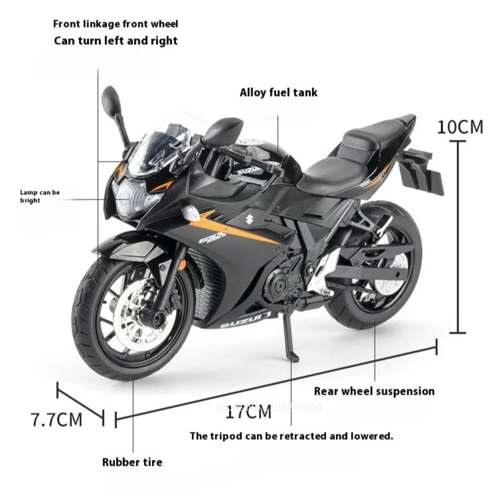 1:12 سوزوكي GSX1000R GSX250R نماذج دراجة نارية مصغرة لعب سيارة عجلة أمامية توجيه امتصاص الصدمات دراجة نارية هدايا عيد الميلاد