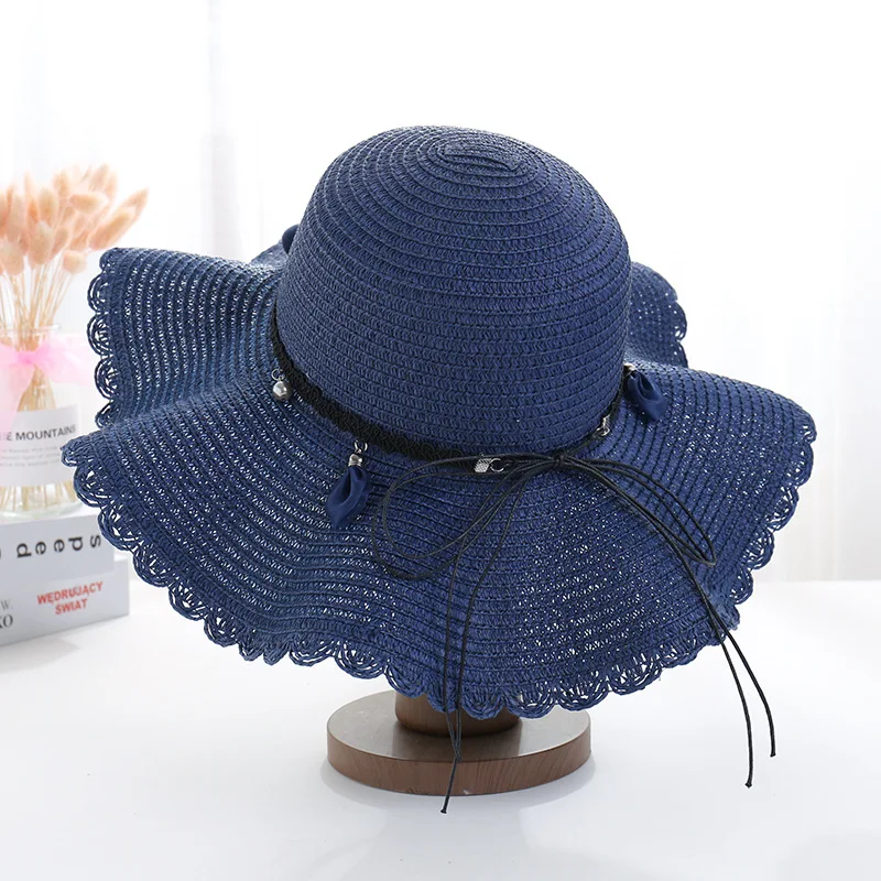 DONGYUN001 New summer floppy wide brim sun hat  Women Straw hat Cap Outdoor holiday Lady beach Casual floral Panama hat