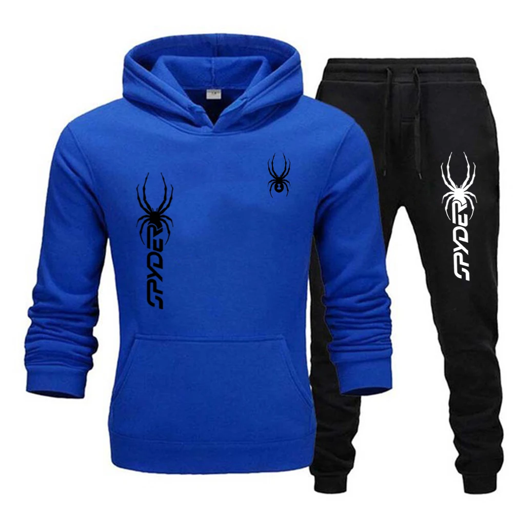 Fashion Men Hoodies Two Piece Sets High Quality Printing Hooded Sweatshirt Sweatpants Casual Suit Female Outwear and Trousers