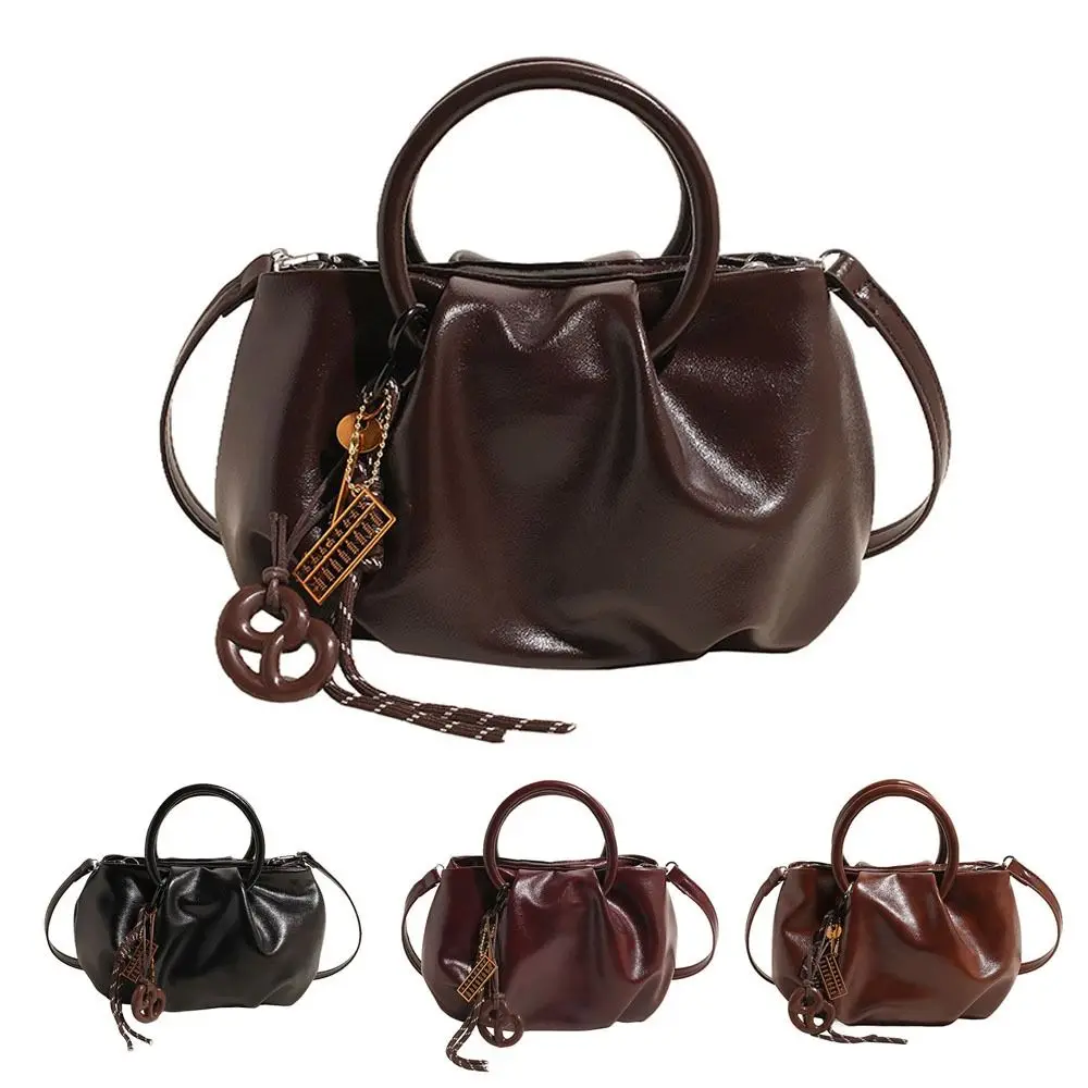 

Luxury Clouds Pleated Design Women's Handbags Soft Leather Solid Color Shoulder Backpack Large Capacity Crossbody Bag Leisure