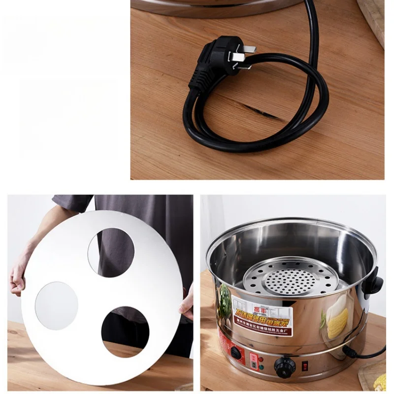 35/40/47/52cm Large Capacity Commercial Steamer 3/4 Layer Electric Food Steamer Timed 220V Electric Steamer Stainless Steel