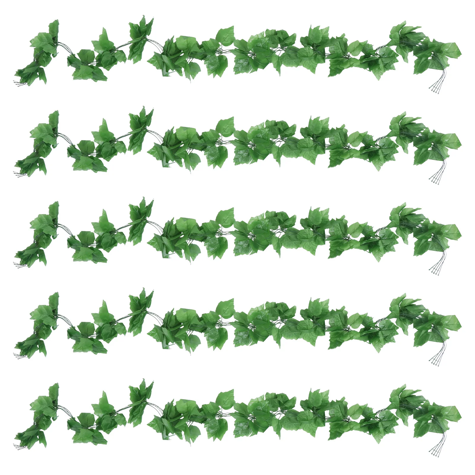 

5Pcs Simulation Green Vine Artificial Fake Grape Leaf Lifelike Hanging Decoration for Wedding Party Home Garden Office