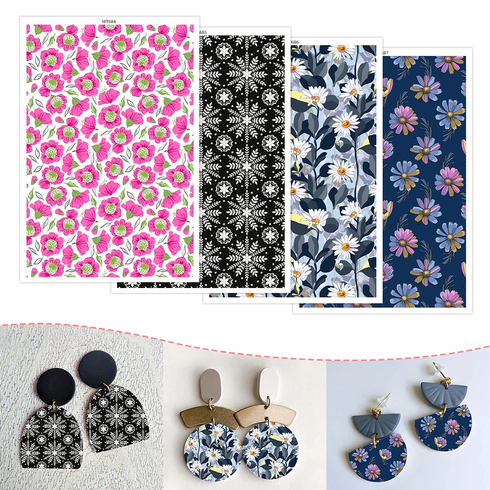 

Soft Ceramic Earrings Water Soluble Disposable Stickers Blossom Floral Little Daisy Pattern For DIY Jewelry Making Decal 2025