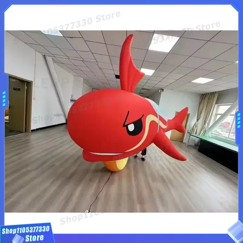 Custom PVC Inflatable Shark Mascot Balloon Waterproof Cartoon Design For Indoor Outdoor Advertising Decoration Factory Supply