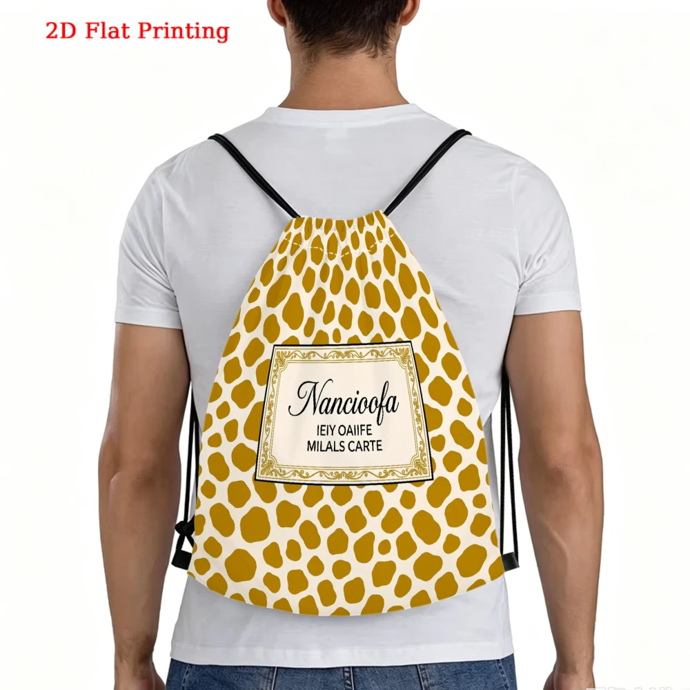 Yellow Spots On White Background Drawstring Backpack, Travel Shoe Bag, Fitness Sports Backpack, Travel Outdoor Drawstring Bag