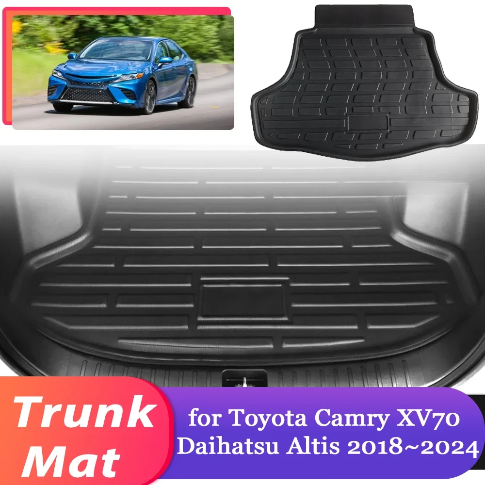 Car Trunk Mat for Toyota Camry XV70 Daihatsu Altis 2018~2024 Luggage Rug Cargo Boot Pad Liner Carpet Cover Accessorie