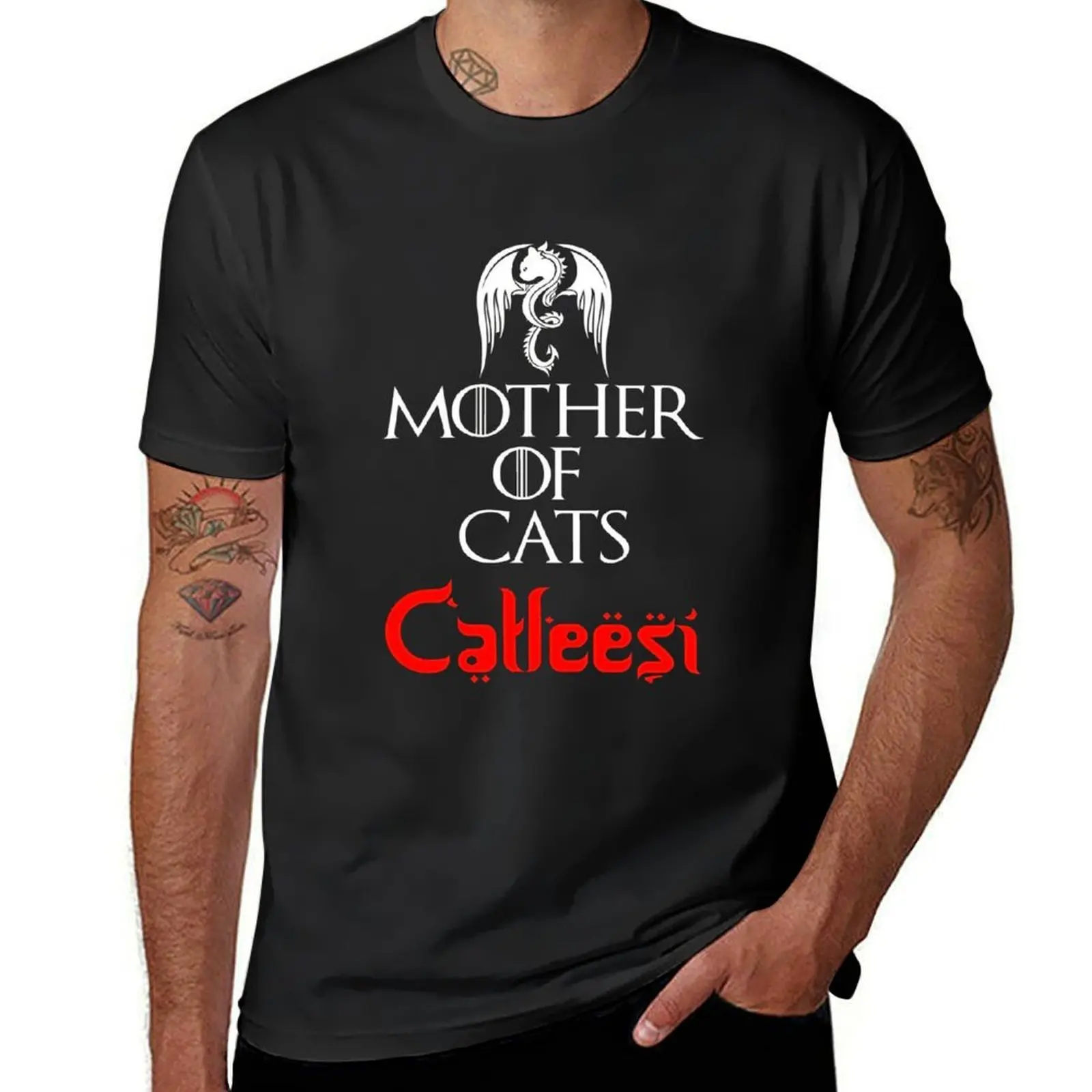 

Mother Of Cats Catleesi Funny T Shirt T-Shirt anime clothes blacks vintage slim fit t shirts for men