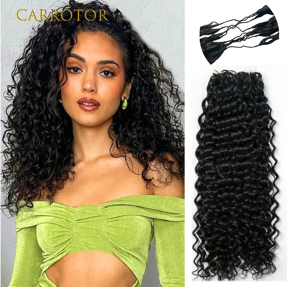 Water Wave Feather Crochet Braid Hair Extensions Knotless Pre-Separated Crochet Hair Extensions Human Hair