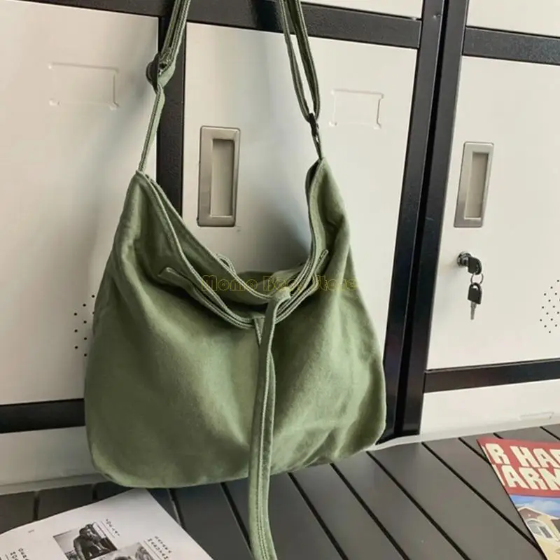 X90D حقيبة ساعي المرأة بلون حقيبة قماش قنب النمط الياباني حقائب عادية الموضة #3