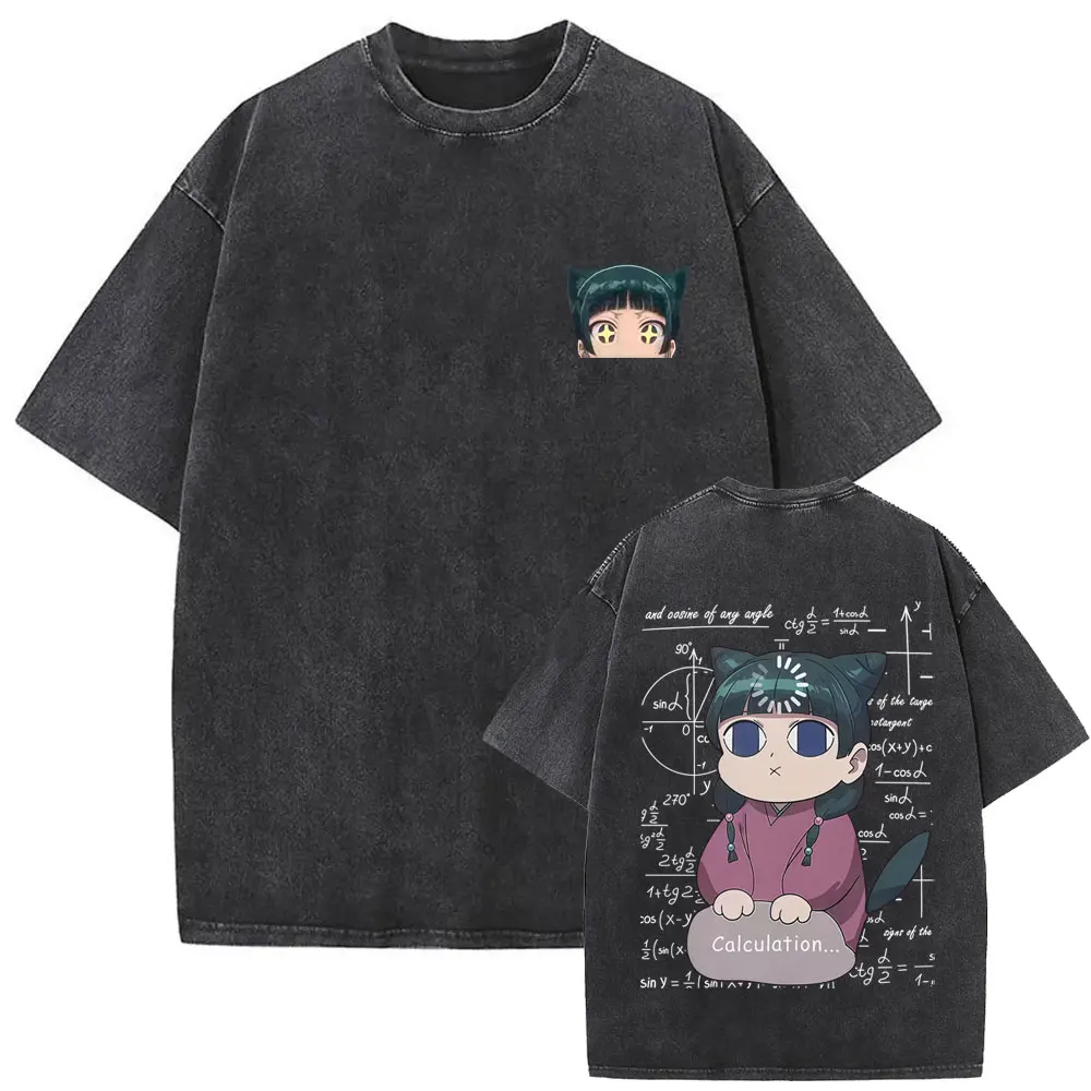 

Washed Vintage Anime The Apothecary Diaries Maomao Graphic T Shirts Men Women Casual 100% Cotton T-shirt Oversized Short Sleeve