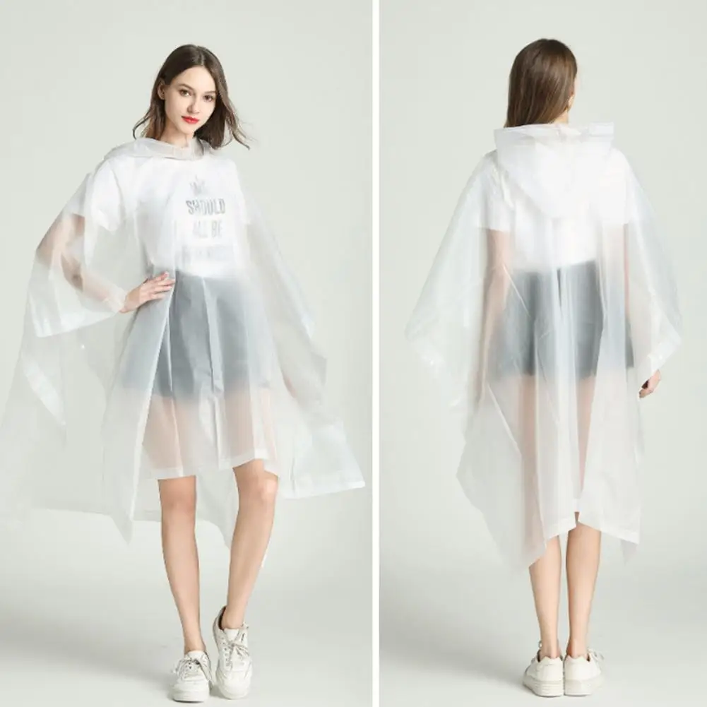 Mid-length Raincoat Eva Transparent Hooded Raincoat Mid-length Poncho Waterproof Windproof Hiking Raincoat for Men Women Bicycle