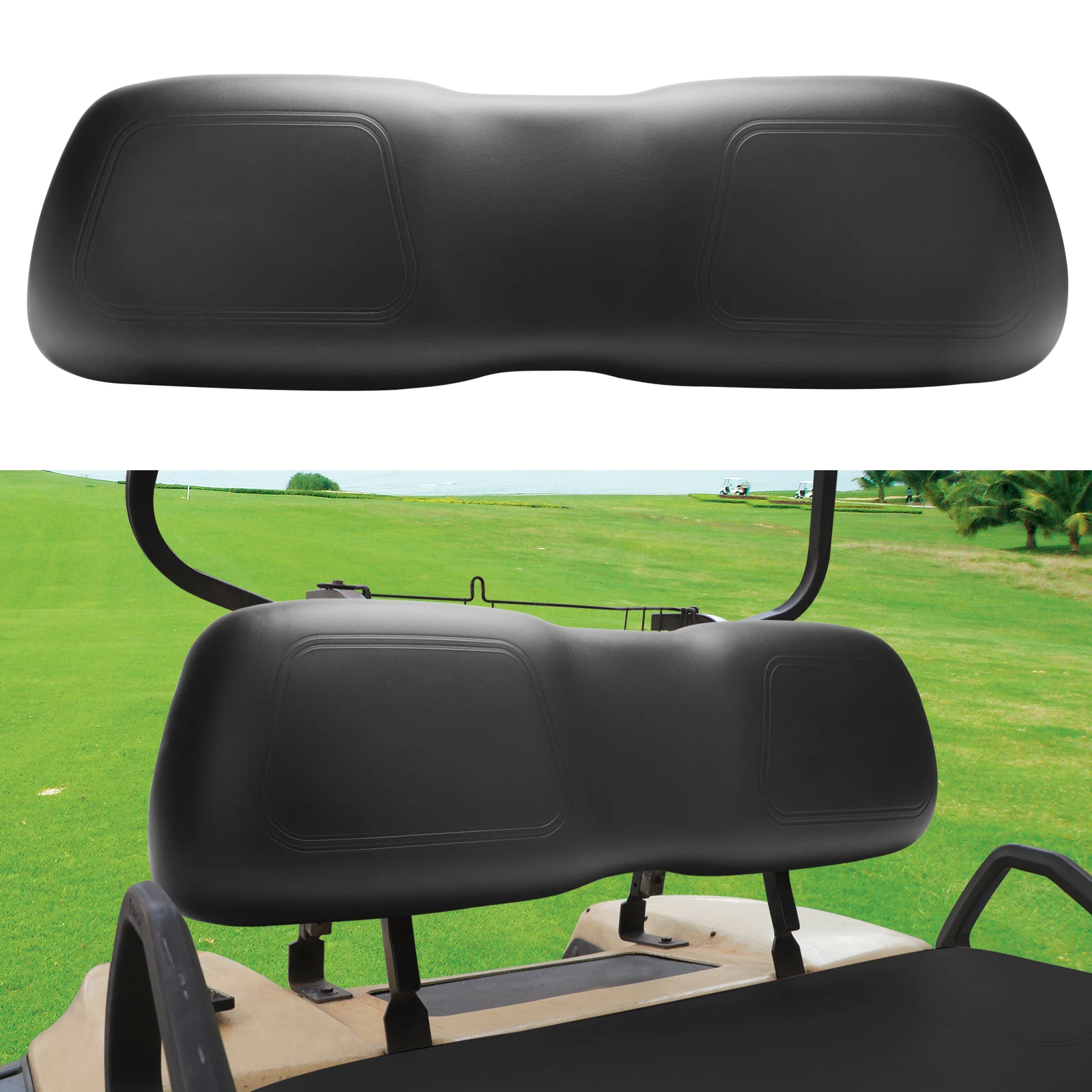 Roykaw Golf Cart Front Seat Back Cushion Assembly Compatible for Club Car DS 2000.5-up Gas & Electric Models, Black/Tan