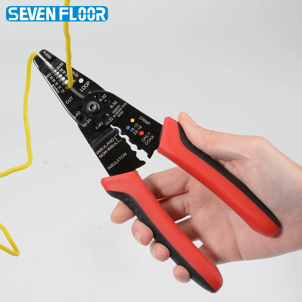 Multifunctional Crimping Stripping Cutting Pliers, Wire Cable Repair Hand Tool for Motorcycle Maintenance, Wide Range Use