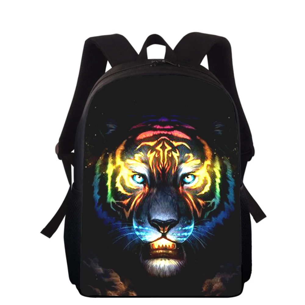 Ferozmente tigre 15 "3D Print Kids Backpack Sacos De Escola Primária para Meninos Meninas Back Pack Estudantes School Book Bags