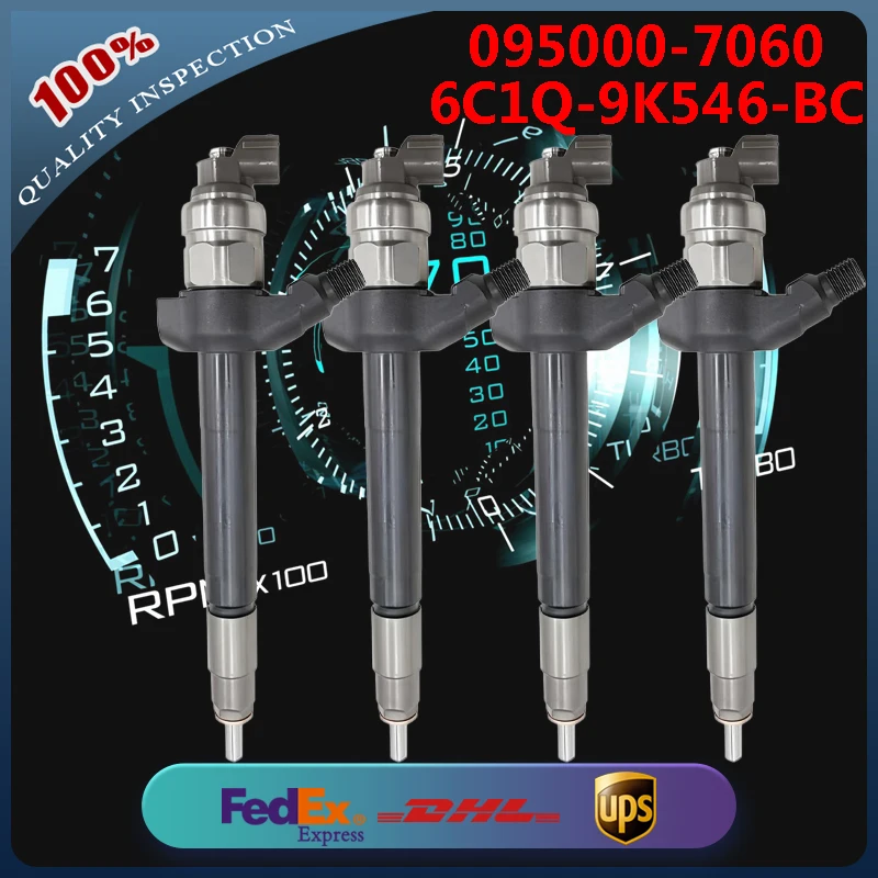 

4PCS 095000-7060 6C1Q-9K546-BC(BB) DCRI107060 Common Rail Fuel Injector Assembly for Ford Transit 2.2 TDCi PUMA l4 Engine