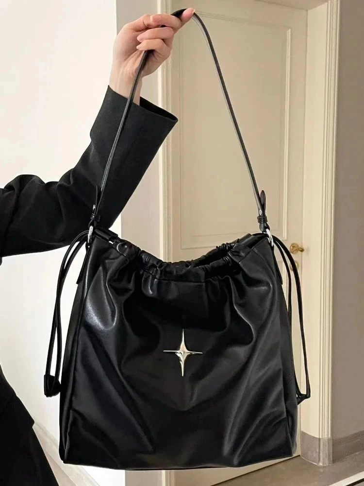 Y2K Korean Simple Style Shoulder Bag Aesthetic Star Girl Tote Bag Casual Women\'s Underarm Messenger Fashion Handbag Goth Purse