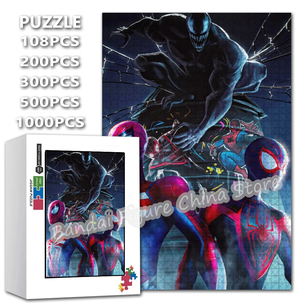 

Spiderman Diy Print Jigsaw Puzzle 108/200/300/500/1000/1500 Pieces Disney Superhero Movies Puzzle for Adult Stress Relief Toys