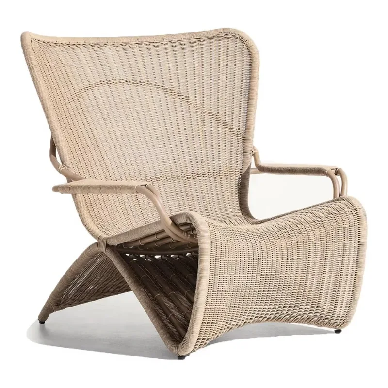 Traditional Style PE Wicker Seat High Strength Aluminum Base Portable Outdoor Durable Design for Hotels Parks Apartments Villas