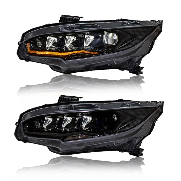 

Front Headlight for Honda civic 2016-2022 10th Gen Car Light Lamp Assembly Rotating Lens Headlamp