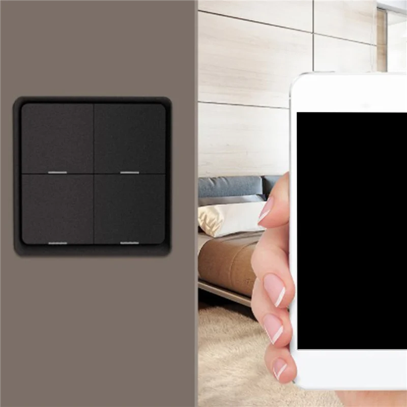 

3X 4 Gang For Tuya Zigbee Wireless 12 Scene Switch, Push Button Controller Battery Powered Automation Scenario, Black