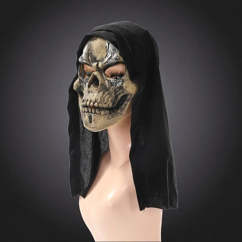 Latex-Todeskranich-Maske für Halloween, Make-up, Abschlussball, Kostümzubehör – Detail 3
