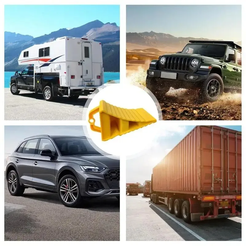Car Trailer Wheel Chock with Handles Vehicle Truck Tire Stop Block Anti-slip Parking Wedges Car Stopper Wheel Alignment Block