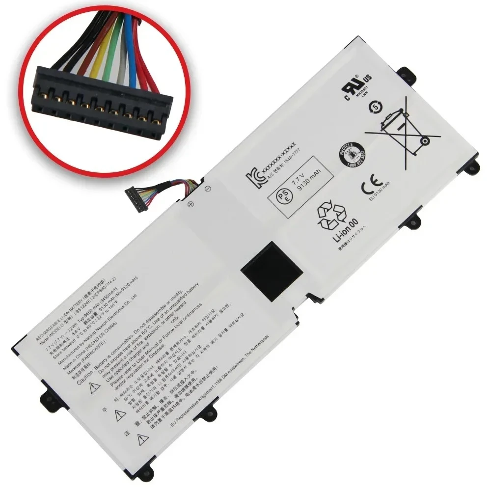 Replacement Battery LBS1224E For LG Gram 13Z980 14Z980 15Z980 15Z990 17Z990 Spare Battery High Quality Batteries 72Wh