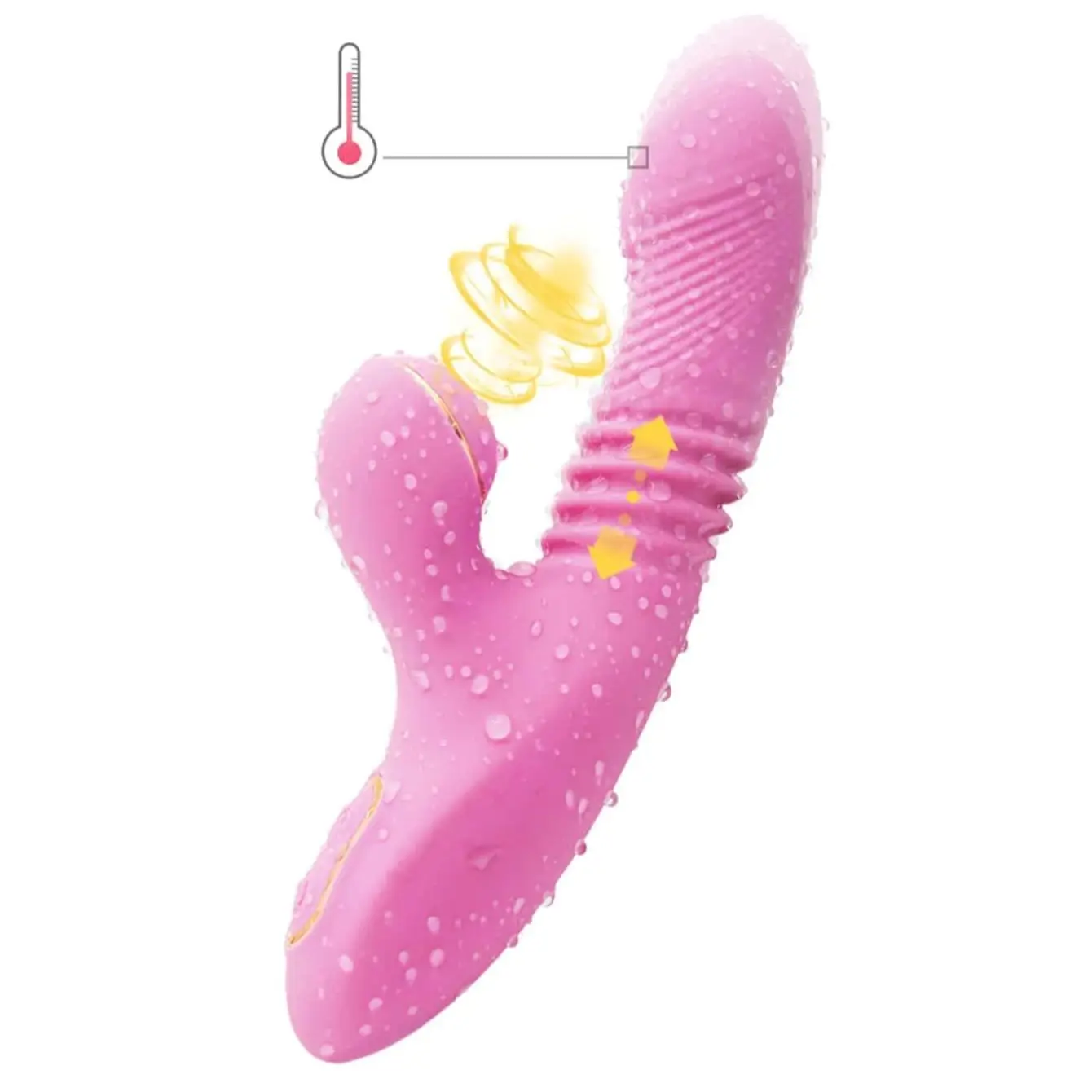 3in1 Heating Rabbit Vibrator Women Clitoris G-Spot Stimulator Powerful Sucking Thrusting Dildo Wand Sex Toys For Couples Massage