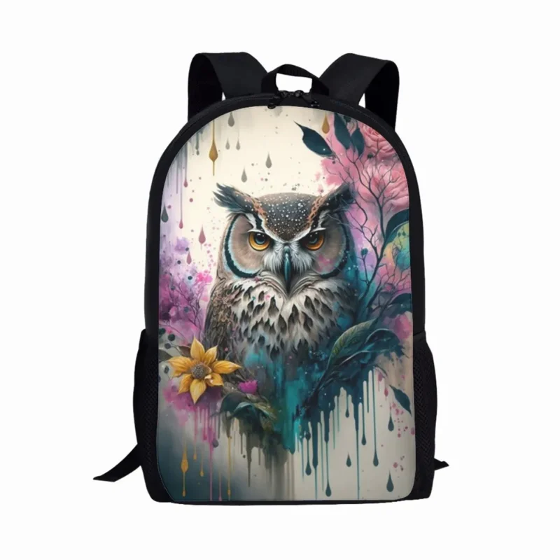 Owl Print Design Backpack Student School Bag Youth Man Woman Travel Rucksacks Student Computer Bag Daily Casual Backpacks