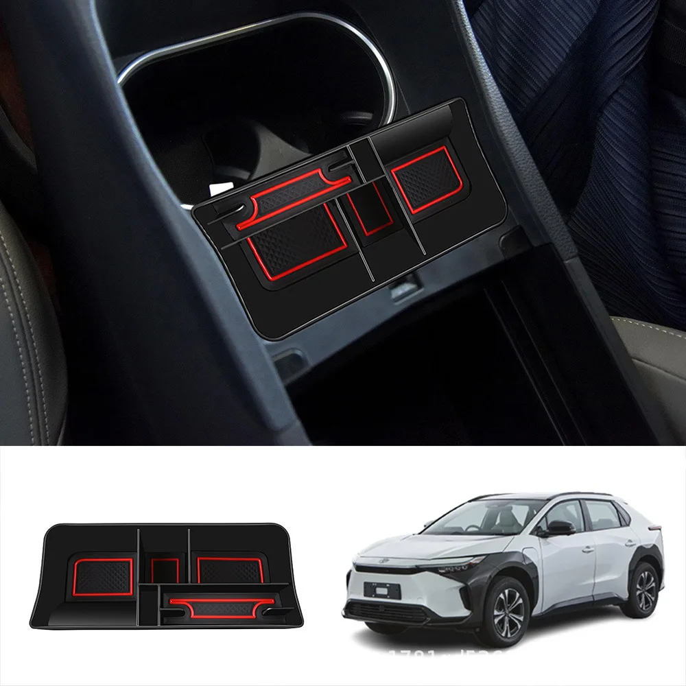 Car Armrest Storage Box For Toyota BZ4X BZ 4X 2022 2023 Central Console Container Trays Organizer Interior Auto Part Accessories