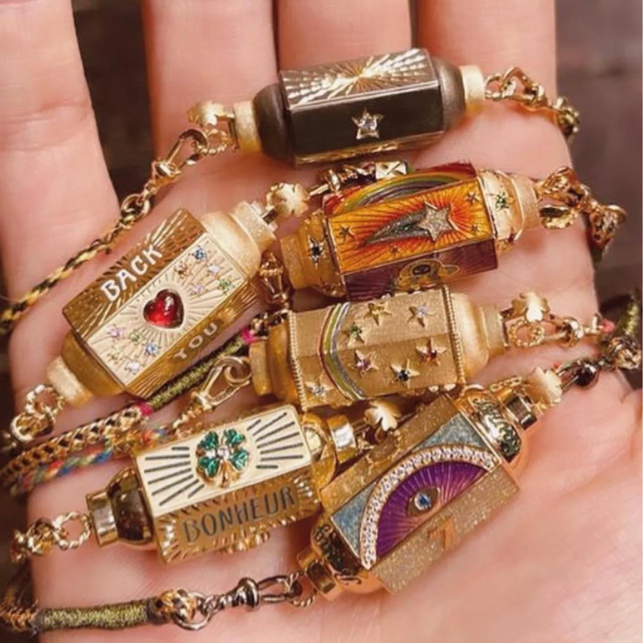 

Bohemian Star Devil's Eye Drip Oil Tarot Card Enamel Necklace Copper Rhinestone Pendant Jewelry Rope Color Random Accessories