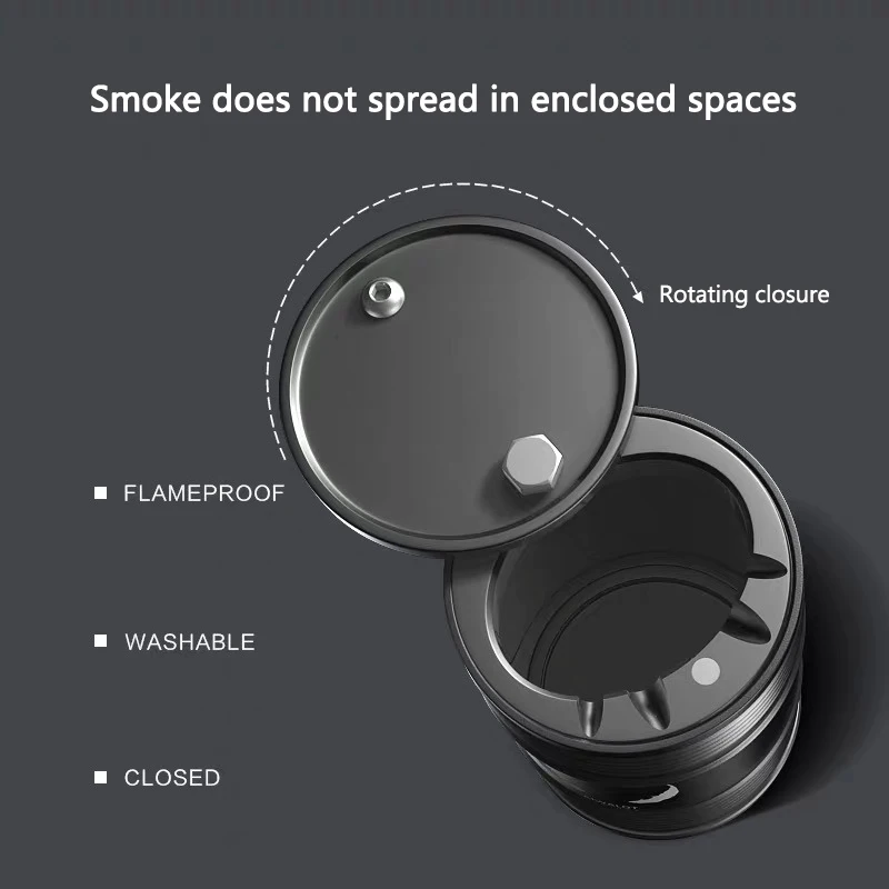 Alloy Car Ashtray With Rotating High Lid Flame Retardant Cigarette Cup For Tesla Model 3 Model S X Y Roadster SpaceX Accessories