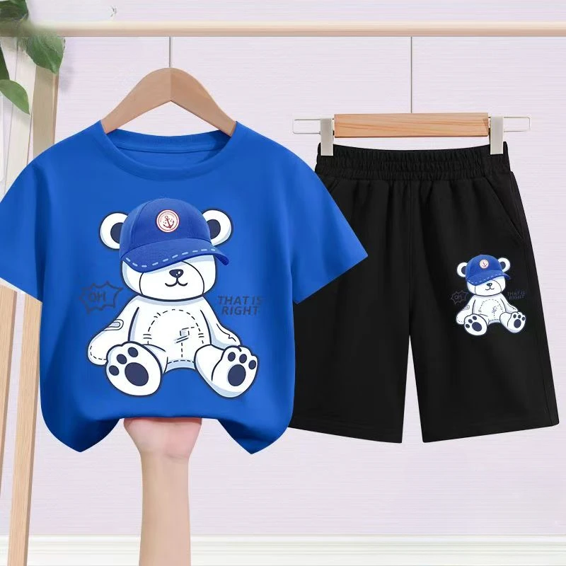 Summer Baby Girl Clothes Set Children Boy Cartoon Printed T-shirts and Shorts 2 Pieces Suit Kid Short Sleeve Top Bottom Outfits