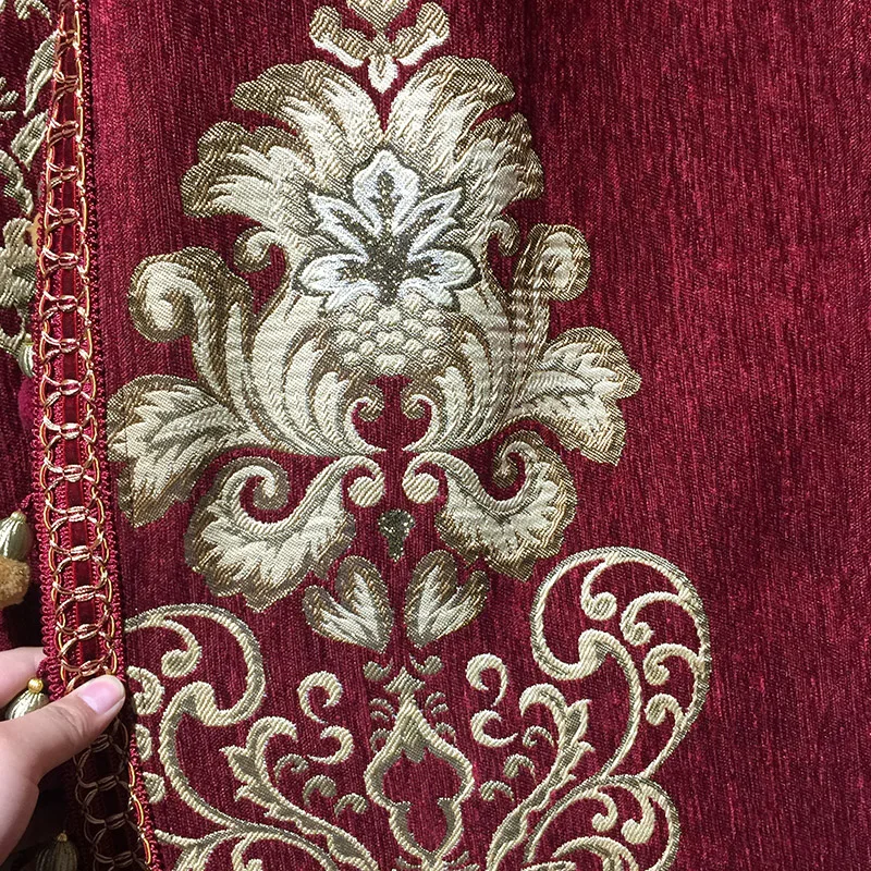 Customized Palace Luxury European Curtains for Living Room High-grade Chenille Thickened Wedding Bedroom Blackout Window Valance