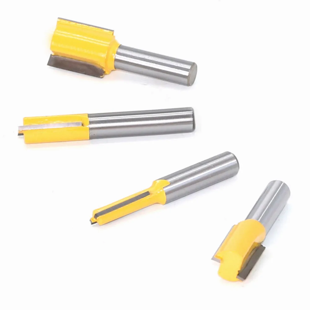 Industrial Strength 8mm Shank Straight Router Bits Set 4pcs for Consistent Milling Performance and Clean Wood Removal