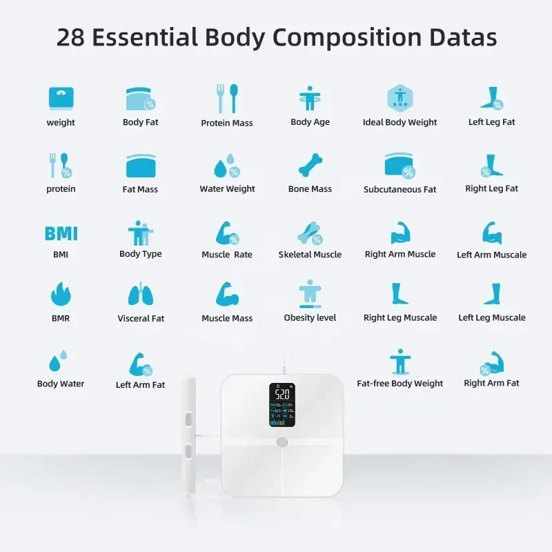 TransfronteiriçaHot salesSmart Scale BMI App Análise Corporal Relatório Imprimir Balança Eletrônica