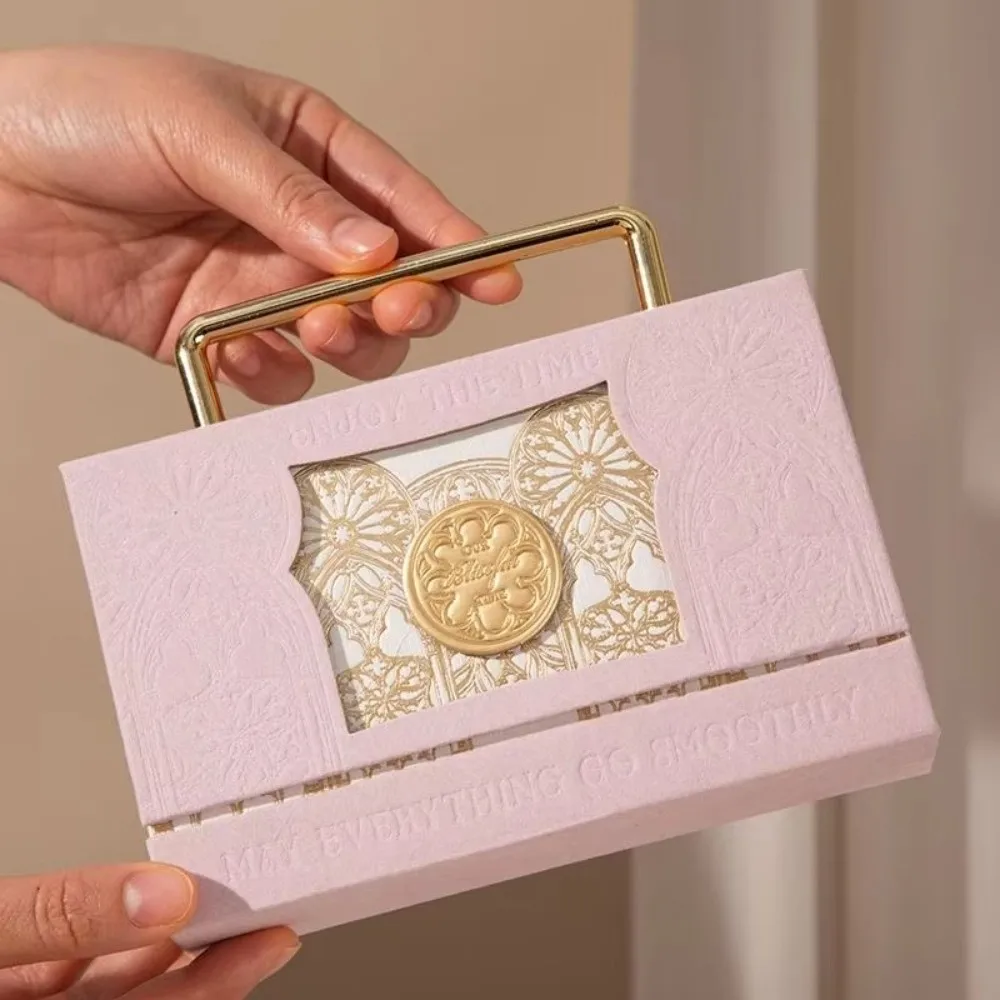 Europäische Barock-Wildleder-Geschenkbox, aufklappbare Handverpackungsboxen, doppelt öffnende Metallgriff-Süßigkeitenboxen – Detail 19