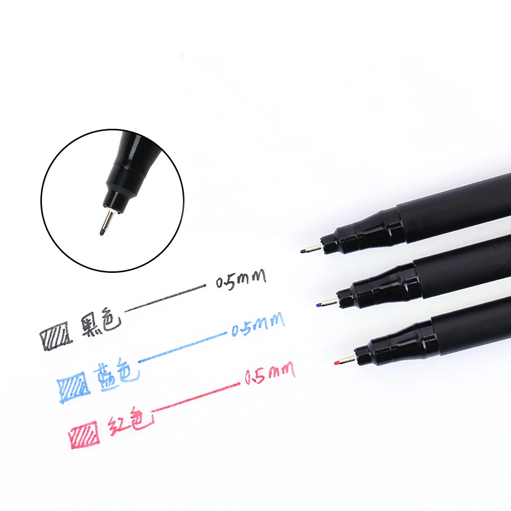 3pcs 0.5mm Dry Erase Art Markers Pens Erasable Whiteboard Marker Pen Office School Meeting record Stationery Extra Fine Tip