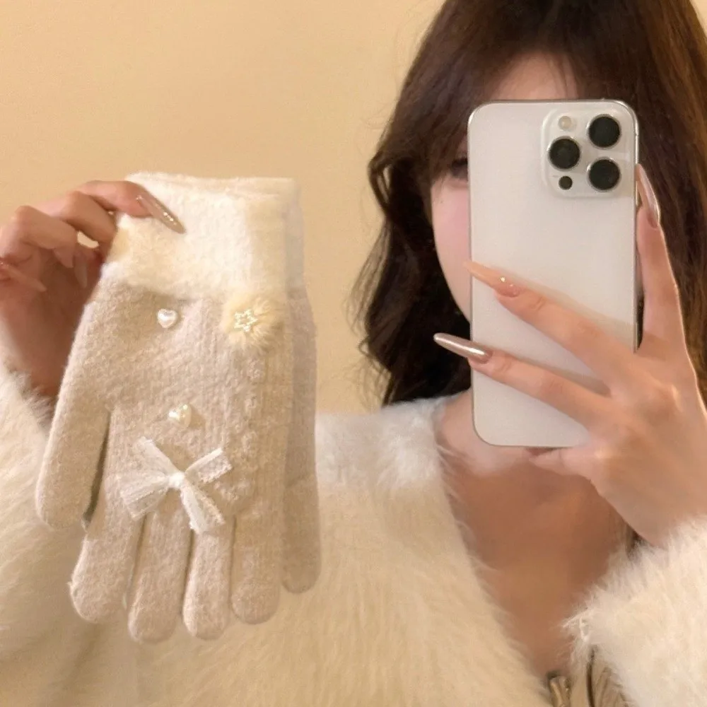 

Модные утолщенные женские перчатки, морозостойкие теплые зимние перчатки, ветрозащитные перчатки с сенсорным экраном и пятью пальцами, зимние