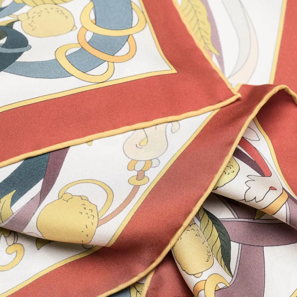 100% Silk Square Scarves Italian Crafted - Women's 35cm Made in Italy Luxury Fashion Accessories