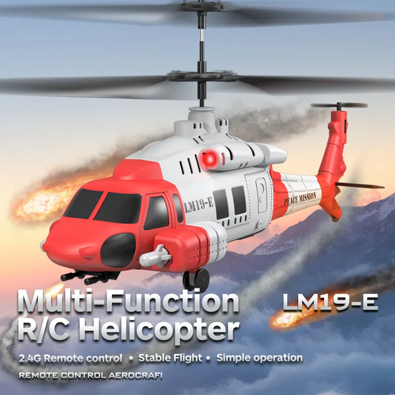 3.5-Channel Black Hawk Rescue Helicopter RC Toy Fixed-Altitude Flight Remote Control Aircraft Gift for Boys