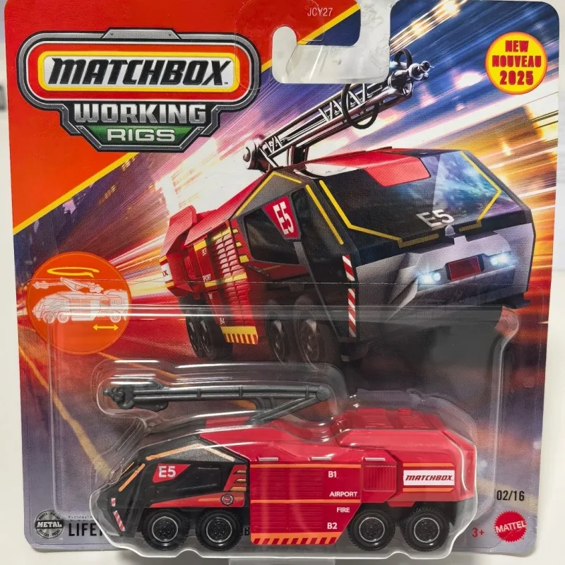 Caja de cerillas, aparejos de trabajo MBX Flame Blaster Jcy27, motor de bomberos, coche de Metal, escala 1:64, modelo de coche fundido a presión, vehículo coleccionable, juguete para regalo