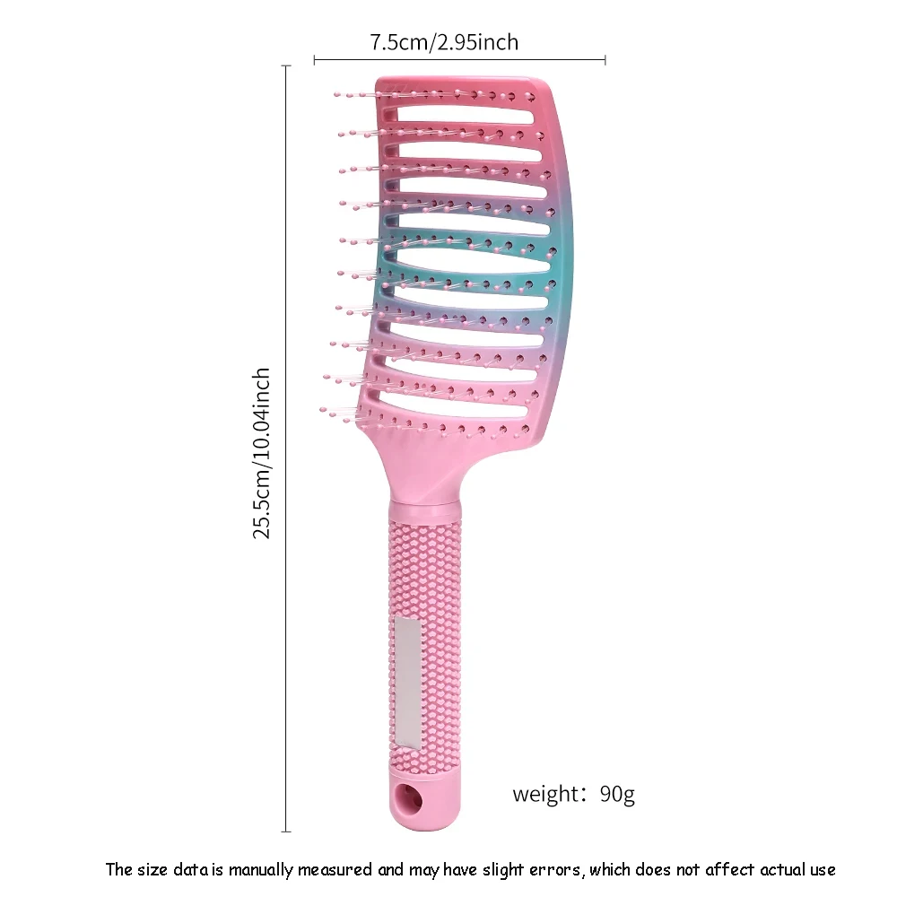 Brosse à Cheveux Incurvée et Ajourée en Nylon pour Femme, Peigne Antistatique pour Salon de Coiffure à Domicile