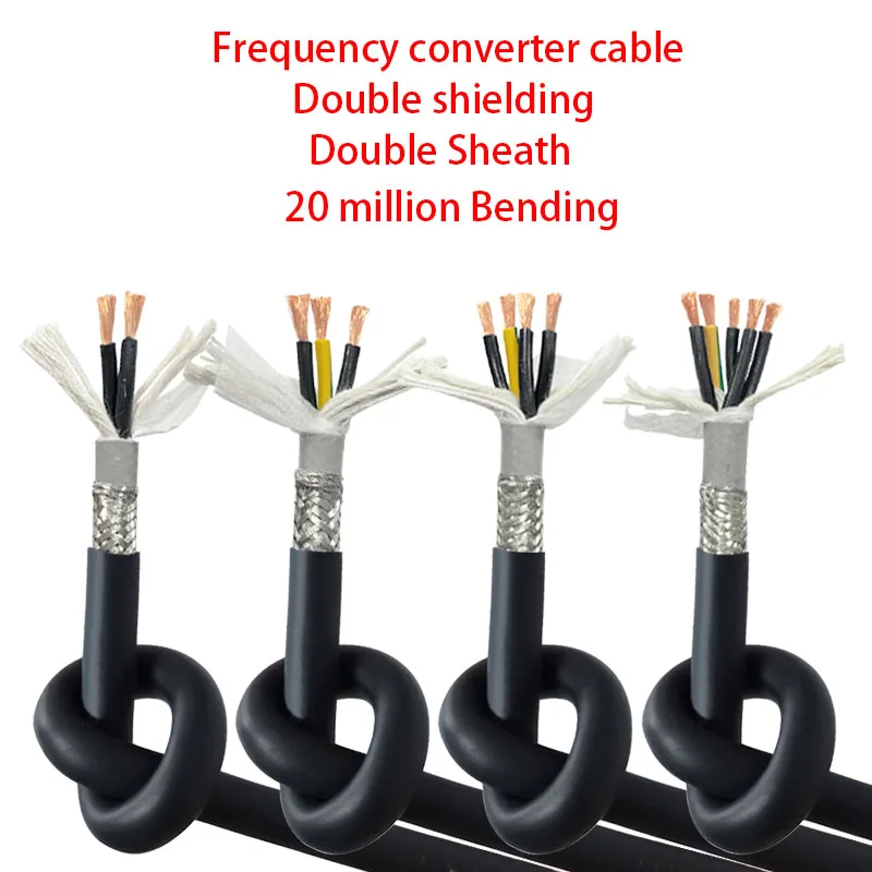 

Frequency Converter Shielded Cable TRVVYP 20/18/17/15/13AWG 2/3/4/5Core Flexible Double Sheathed Oil Resistant Cable Heat 105℃