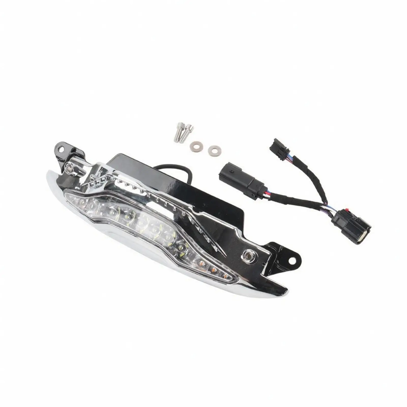 Motorcycle Auxiliary Headlight Chrome Low Profile Chin Spoiler Light for Bagger CVO