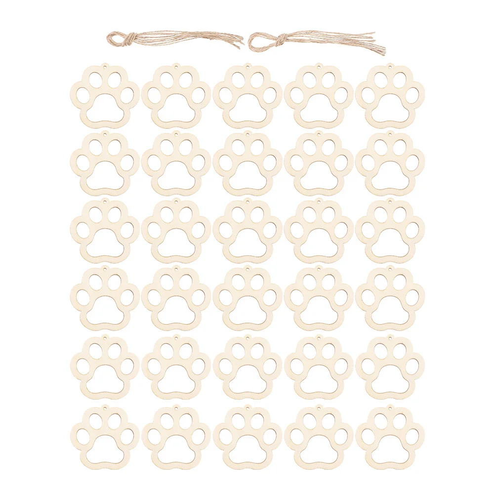 

30Pcs Wooden Pendants Hanging Unfinished Wood Slices DIY Crafts Decoration for Home Parties Hanging Wooden Ornaments