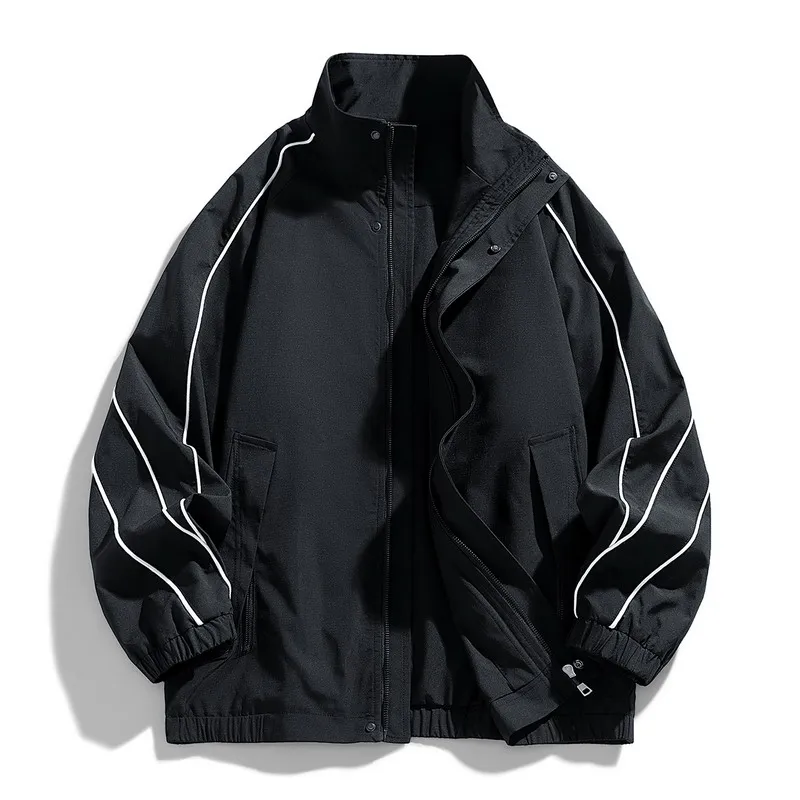 Veste pour homme imperméable à col montant, grande taille 6XL 7XL 8XL, coupe-vent, respirante, bande